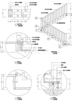 温州市某工厂产品展示厅楼梯栏杆建筑设计CAD施工图