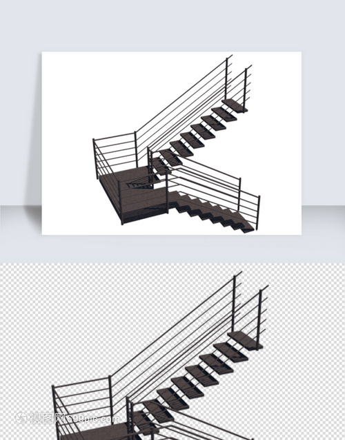 楼梯五金建模与SU矢量图在装修设计中的应用