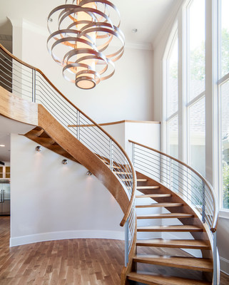 弧形小别墅楼梯设计图 优雅与实用的完美结合